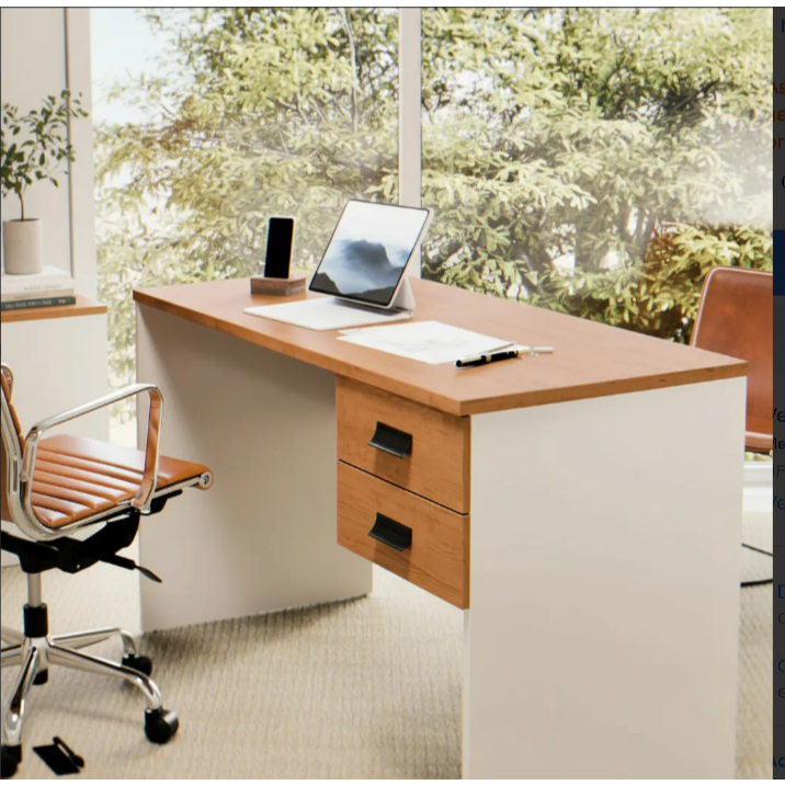 Escrivaninha Home Office Londres com 2 Gavetas - Mesa de Computador Moderna