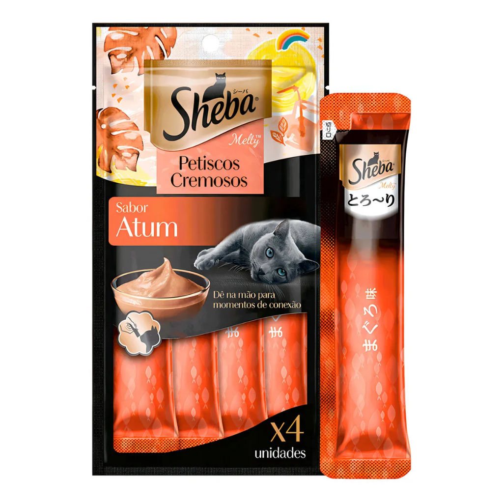 Sheba Petisco Cremoso 12 Pacotes com 4 Unidades  - Escolha o Sabor