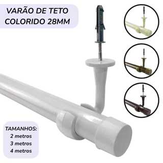 Varão de Teto 2, 3 e 4 Metros 28mm Luxo Para Sala Quarto e Escritório em Oferta na Shopee