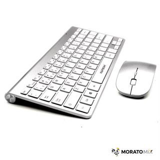 KIT Teclado e Mouse Sem Fio Premium -  Slim Elegante e Silencioso 2.4GHz Plug Play para PC Celular Notebook Windows Mac