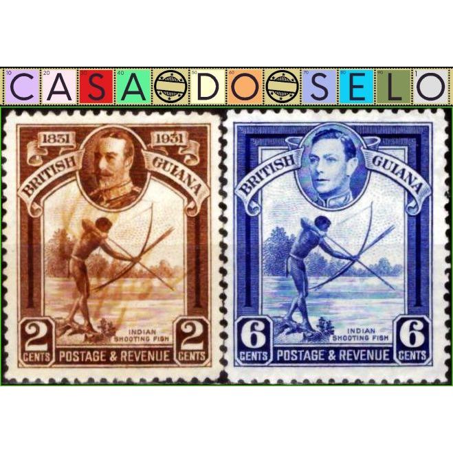 Guiana Britânica - George V e George VI - Nativo pescando - 1934/49 - NNN - ASU20887