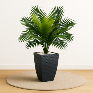 Kit Decoração Planta Palmeira Folhagem Artificial Com Vaso Enfeite Sala em Oferta na Shopee