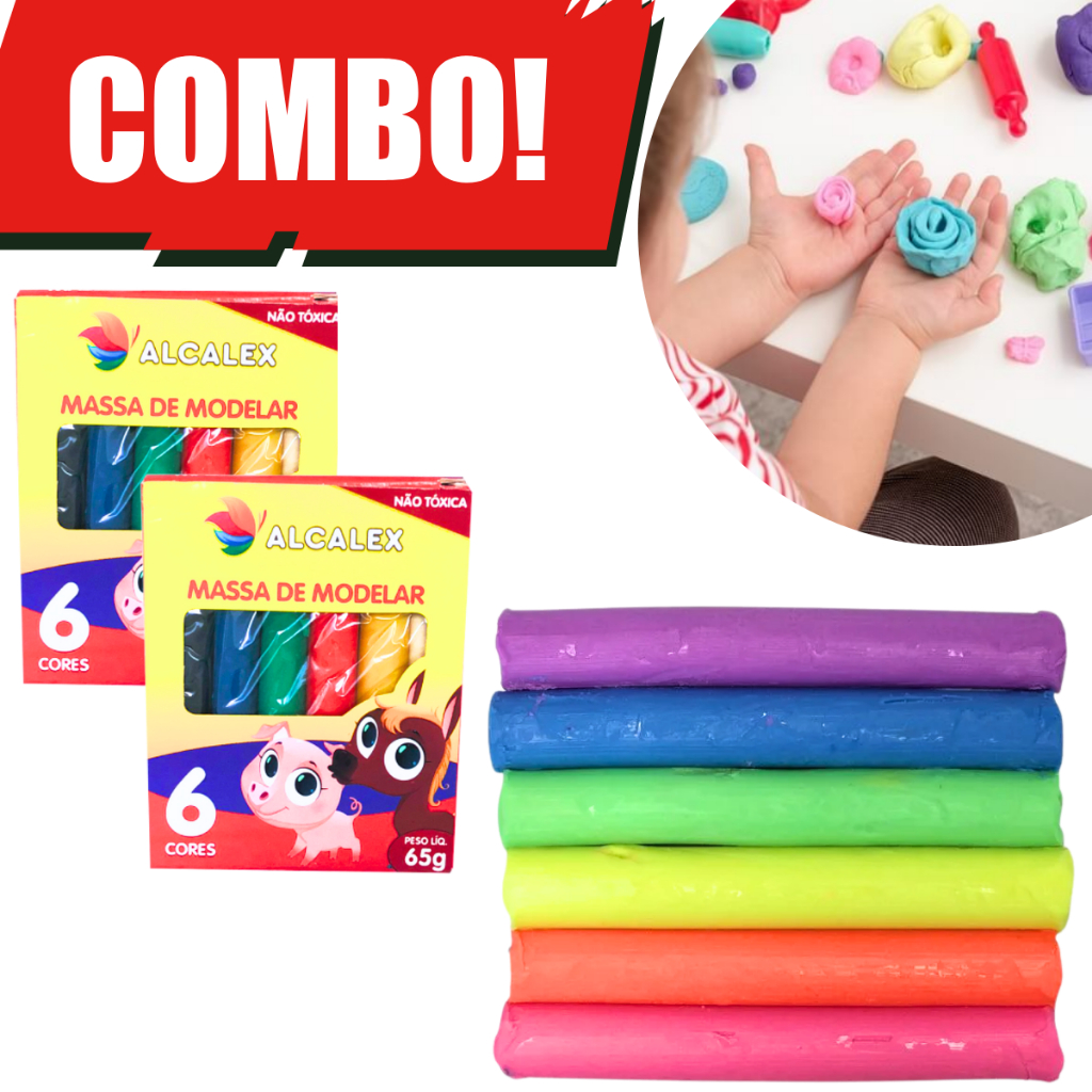 Kit 10CX Massinha de Modelar 65g cada Lembrancinha Festa Aniversário em Oferta na Shopee
