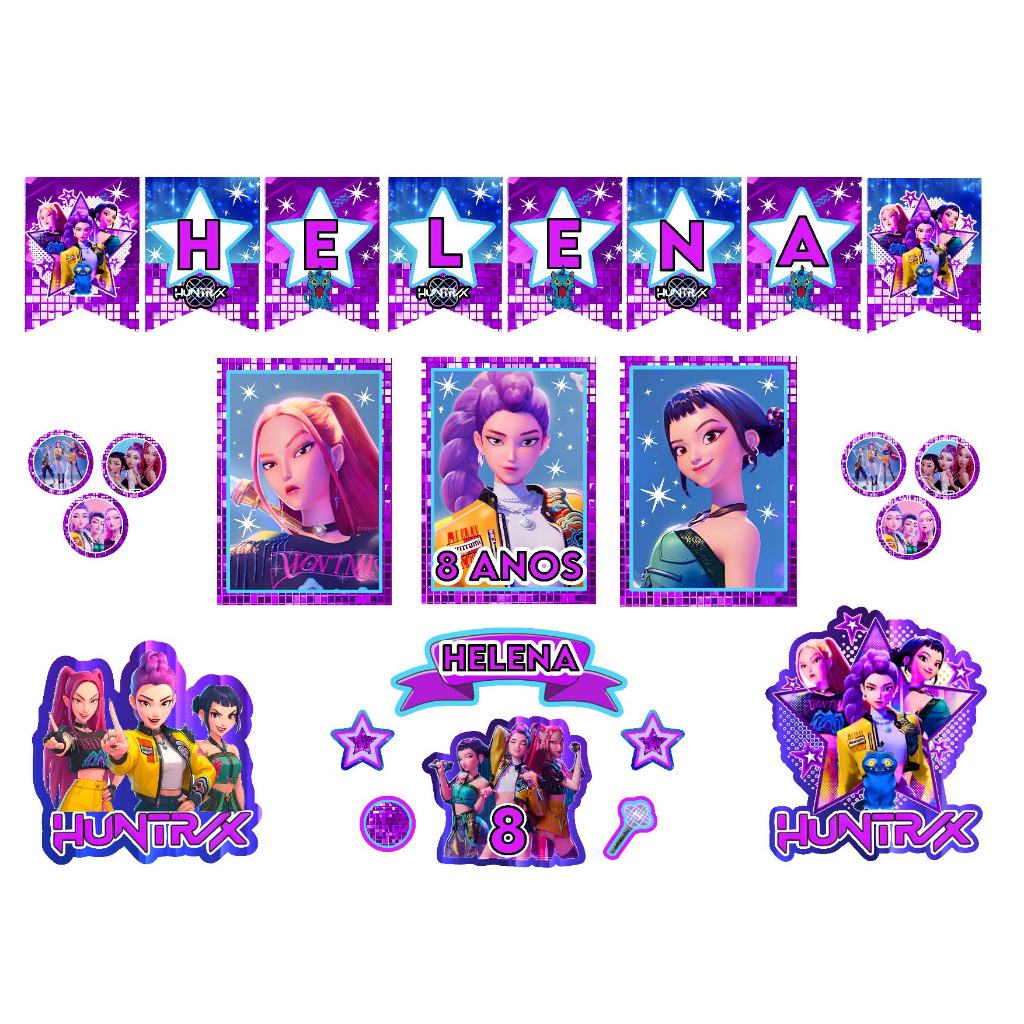 Kit festa Guerreiras do Kpop, Huntrix, Kit só uma bolinho, decoração festa Guerreira do K-pop, Huntrix em Oferta na Shopee