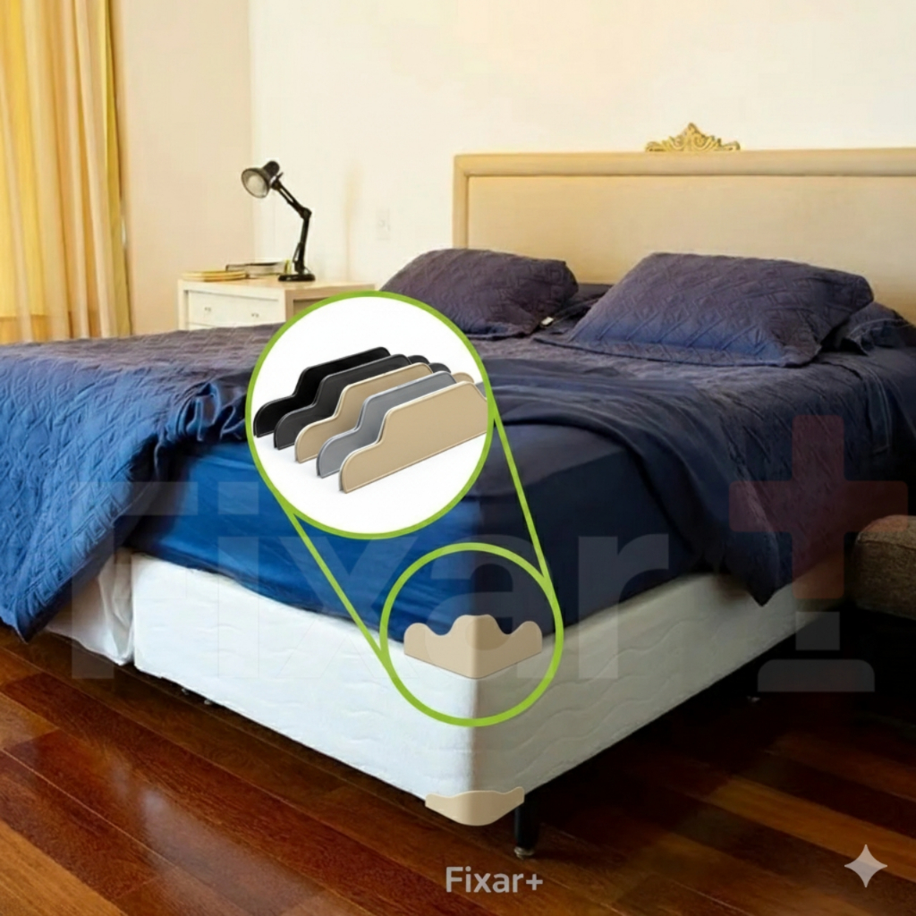 Trava de Colchão Cama Box Fixador Cantoneira para Fixar Colchão | Kit 4, 8 ou 12 Anti Deslizante PP
