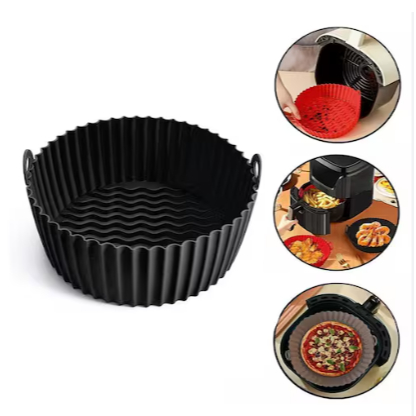 Forma De Silicone Para Air Fryer Forno Microondas Fritadeira Assadeira Reutilizável Antiaderente Flexível