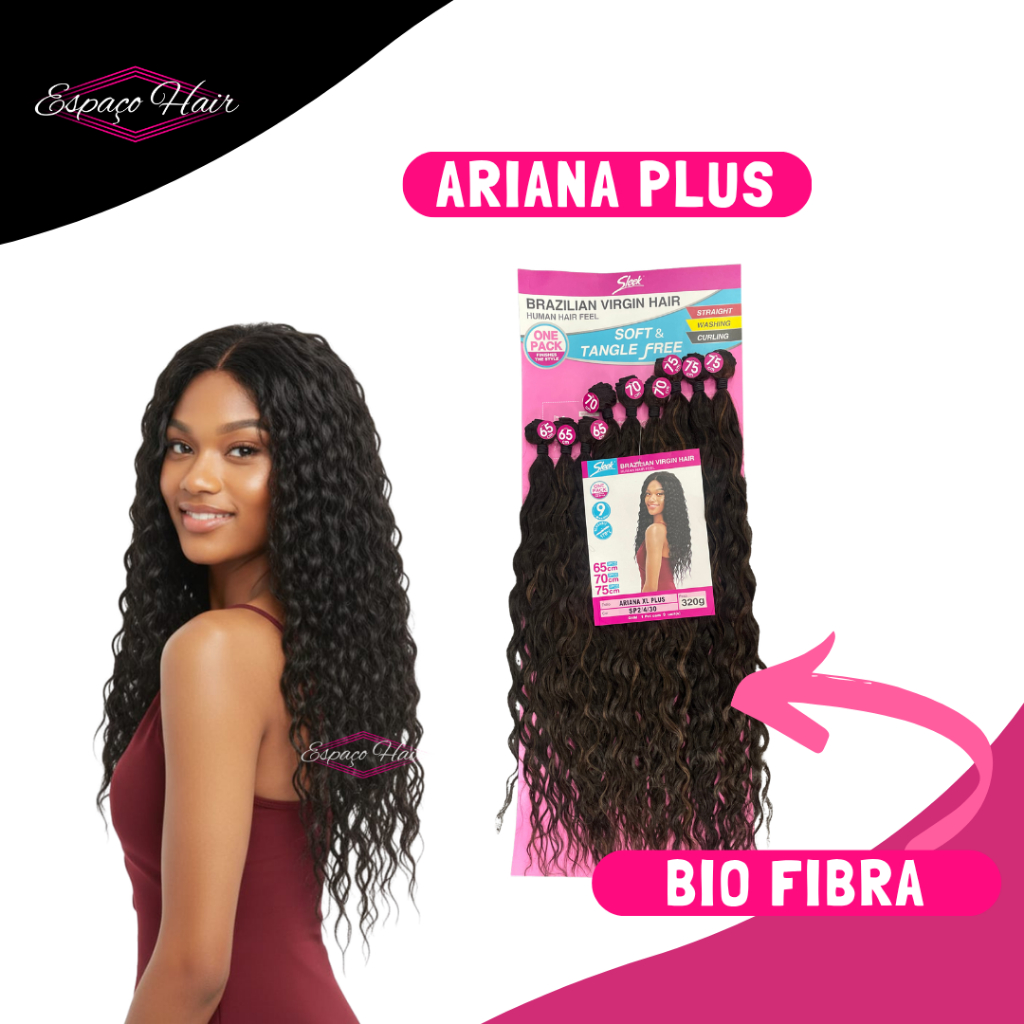 CABELO CACHEADO ARIANA PLUS - BIO FIBRA - SLEEK - BRAZILIAN VIRGIN