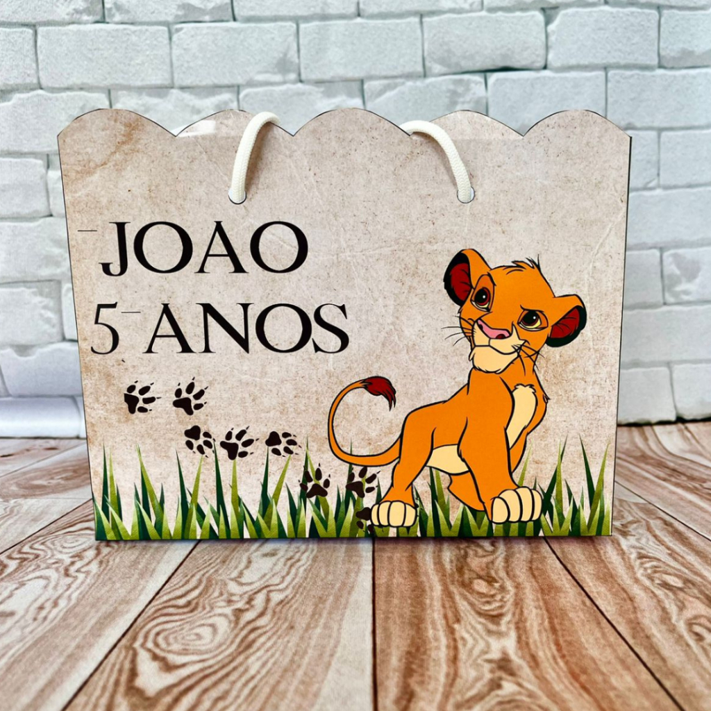 Sacolinha Personalizada G Rei Leão em Oferta na Shopee