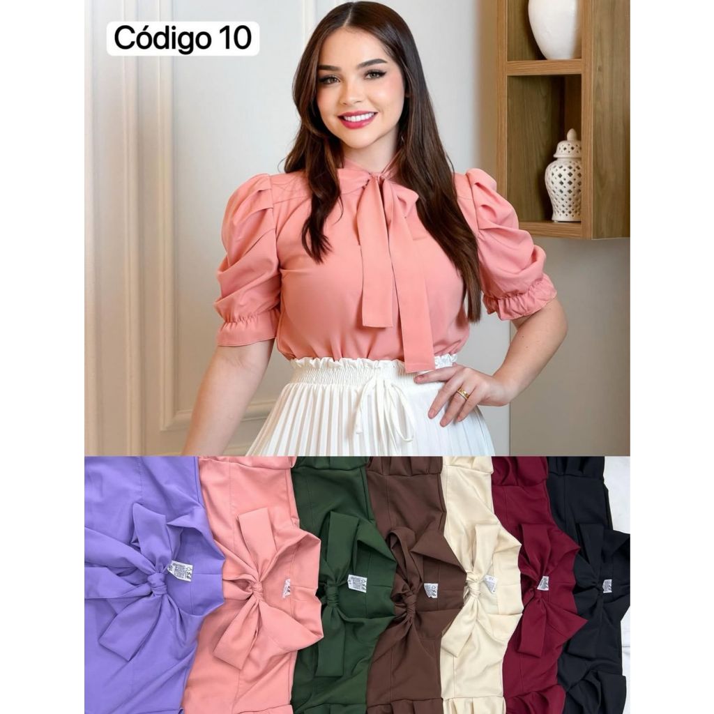 Blusa Feminina Manga bufante Com Elástico EVANGÉLICA N-10