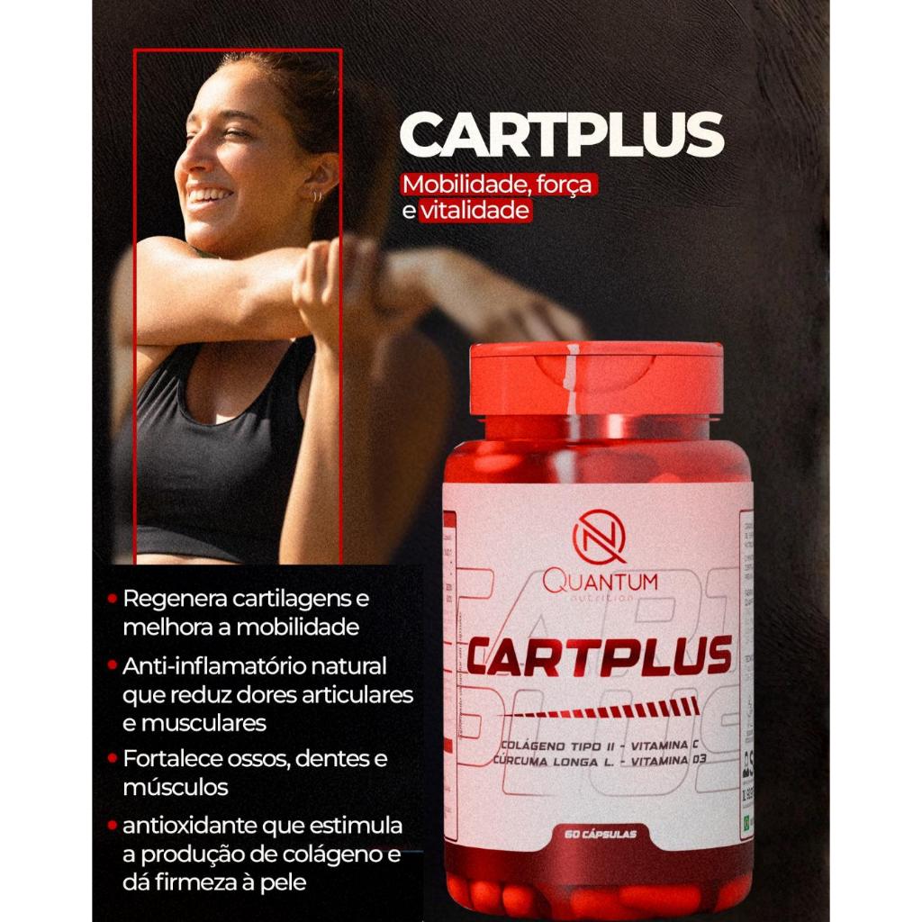 Kit 1-3 Cartplus - Colágeno tipo II Premium + Cúrcuma + Vitamina C e D3 - Quantum Nutrition 60 Cáps em Oferta na Shopee
