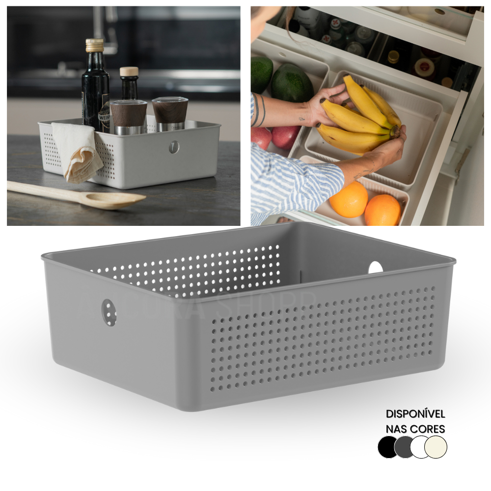 Cesto 5,4 Litros Organizador Cesta Para Lavanderia Cozinha Armário Banheiro Multiuso Ou 27 x 22cm em Oferta na Shopee