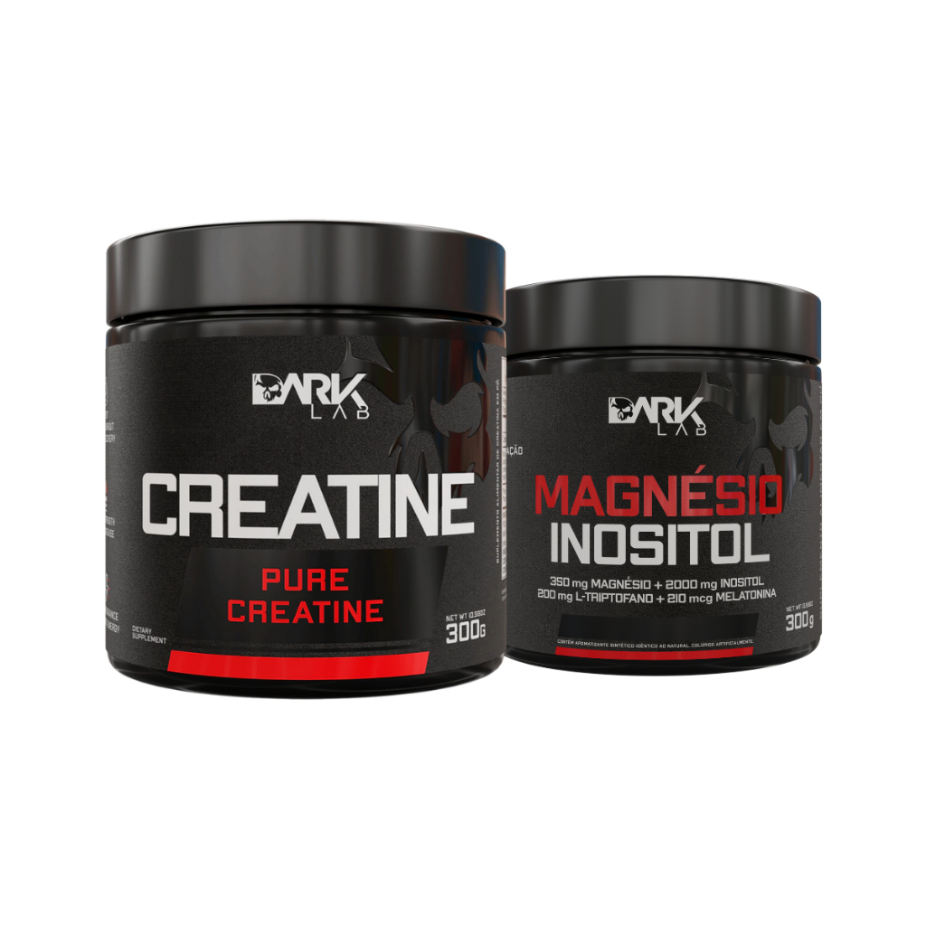 Kit Magnésio inositol +  Creatina Monohidratada Pura 300g 100% Pura - Dark Lab