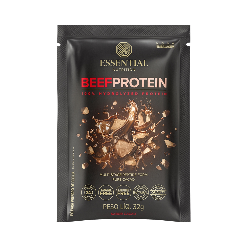 Beef Protein Essential Nutrition (sachê) Cacao