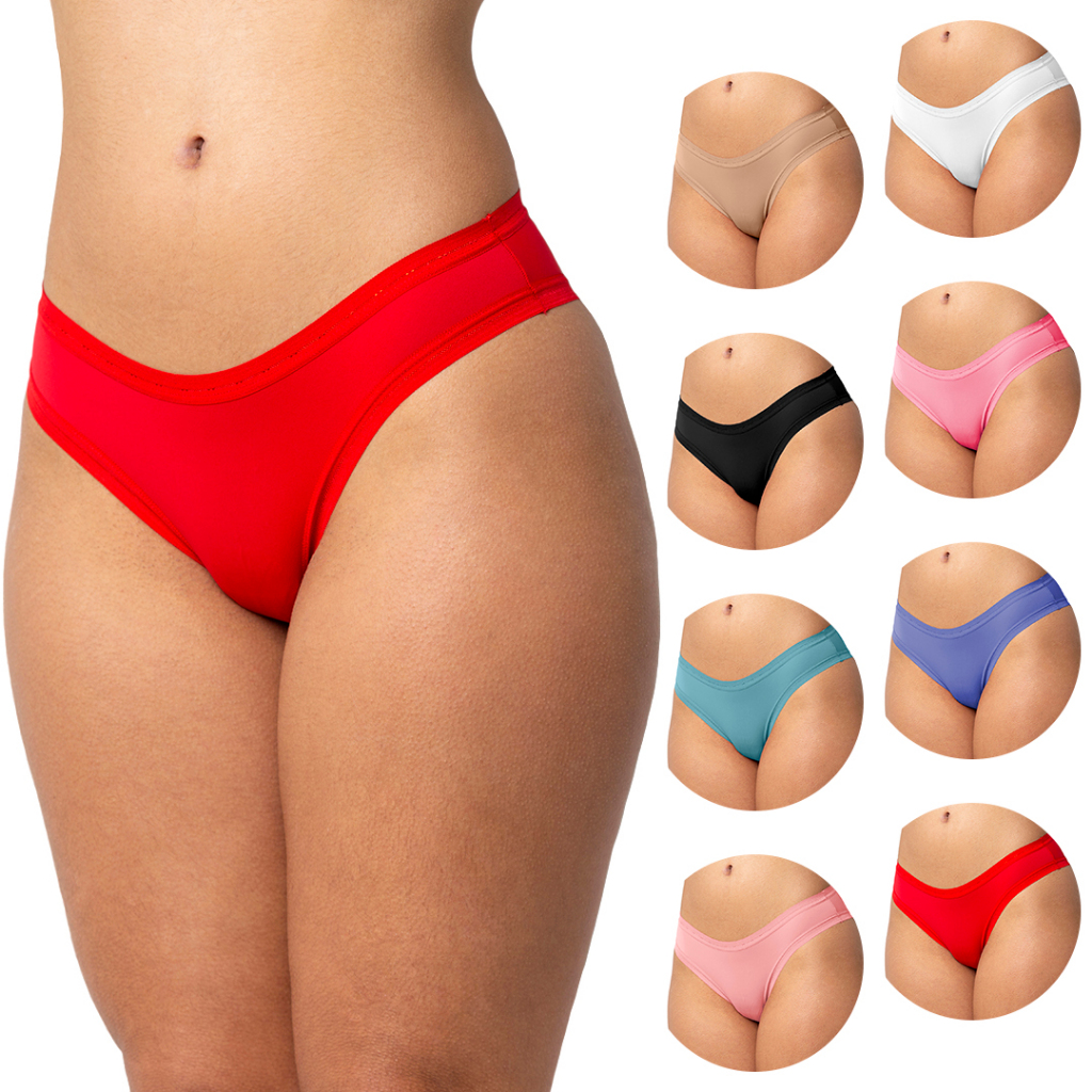 Kit 10 Calcinhas Lisas Microfibra Tangas Básicas Conforto Poliamida Feminina Confortável Elegante