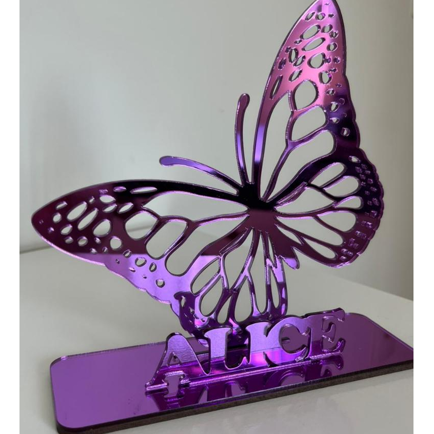 Centro de Mesa Topo de Bolo Sthich ou Borboleta com Nome Personalizado em Acrílico Lembrancinha Festas Aniversário em Oferta na Shopee