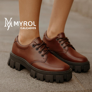 Sapato Oxford Tratorado de Amarrar Chunky Casual em Oferta na Shopee