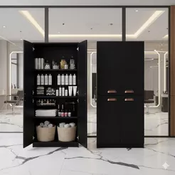 Organizador De Salão de Beleza Compacto Multiuso Moderno 4 portas