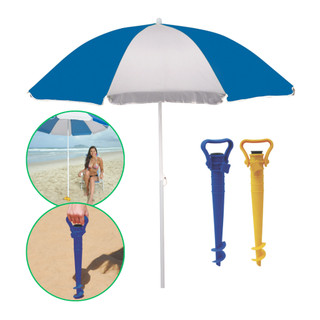 Kit Guarda Sol de Praia Grande Piscina com Base Sacareia