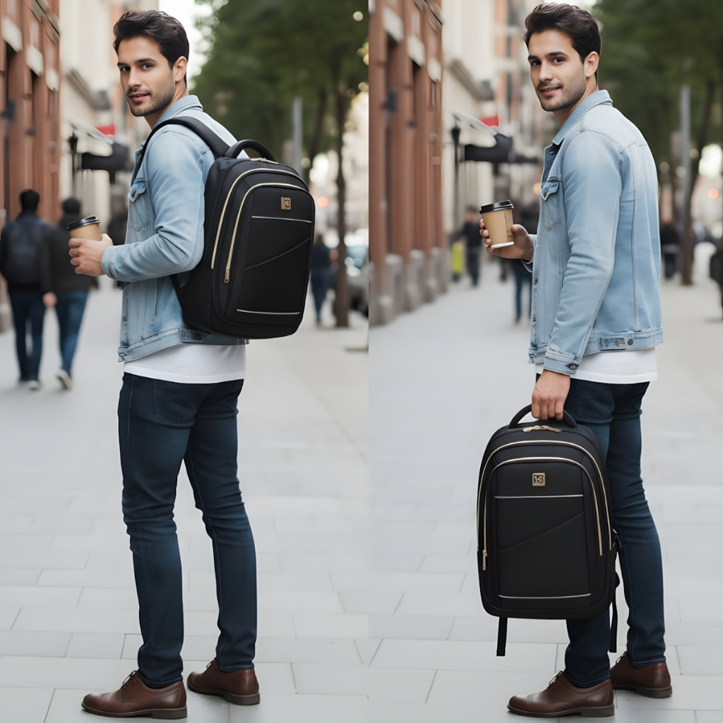 Mochila Notebook Faculdade Zíper Dourado Feminina Masculina Bolsa Prova D'água Com Alça Laptop em Oferta na Shopee