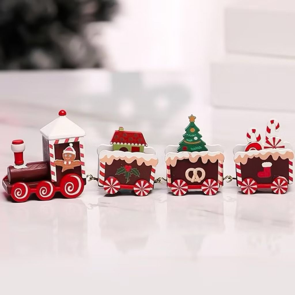 Decoração Trem Locomotiva Biscoito Marrom Enfeite Em Madeira