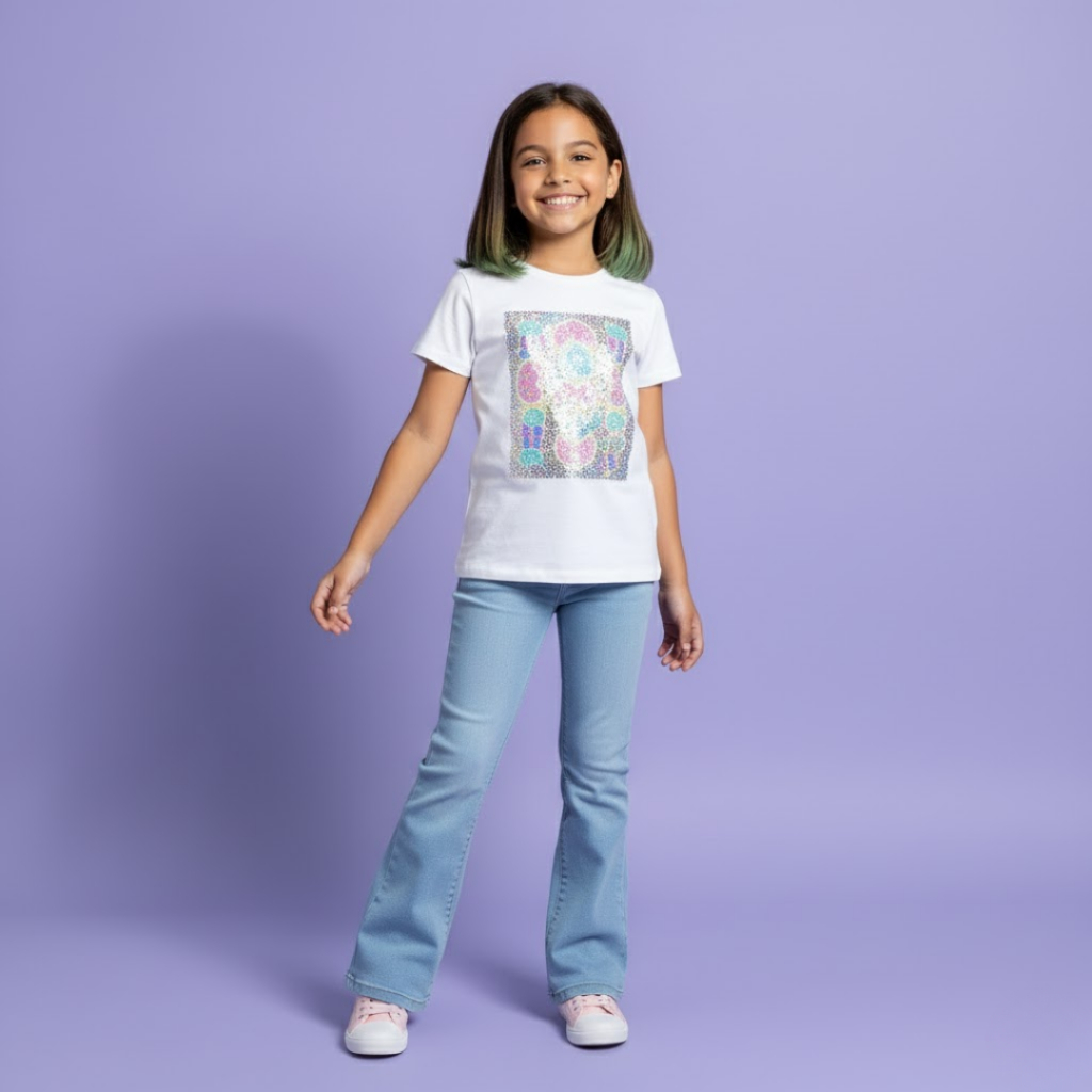 Calça Flare Jeans Infantil Juvenil Menina Moda Blogueirinha Perna Larga e Elastano na Cintura Moda Feminina Infantil