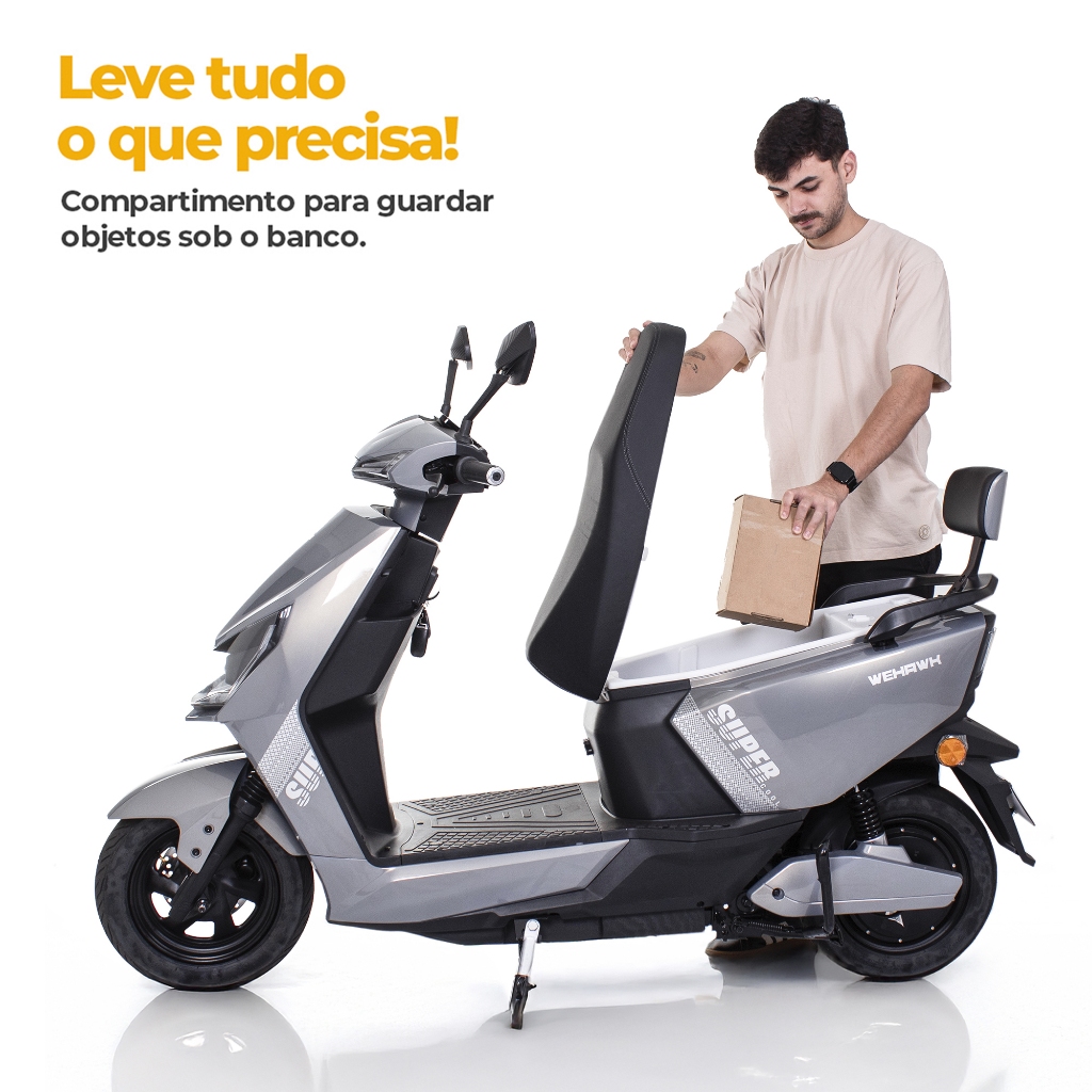 Scooter Moto Elétrica WeHawk Super WX-05 1000W 60V 20Ah Bateria de Chumbo 🇧🇷 em Oferta na Shopee