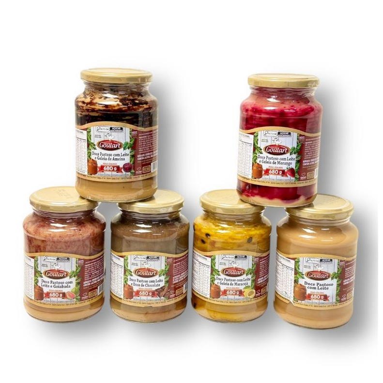 Doce De Leite Diversos Sabores Goulart 680g 3 Potes em Oferta na Shopee