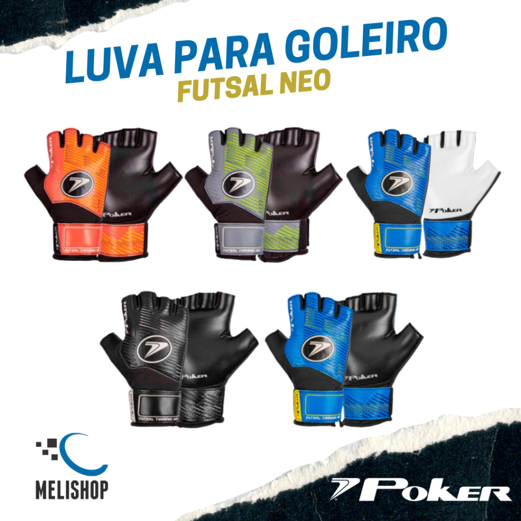 Luva Goleiro Futsal Training NEO Poker Aderência, Conforto e Alta Durabilidade
