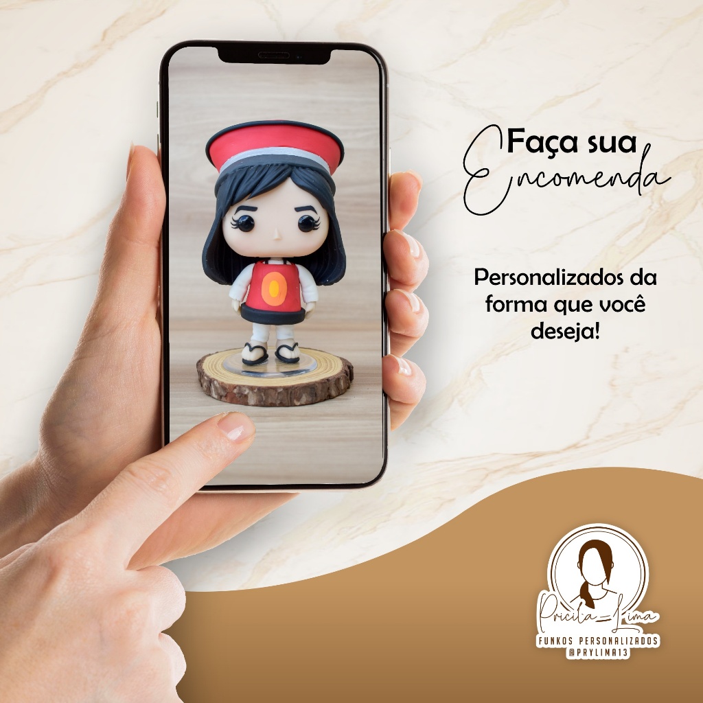 Boneco Estilo Funko Pop Personalizado em Biscuit Artesanal - Daniele Hypolito Monstro BBB 25