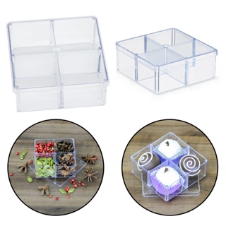 Caixa acrílica 7x7 com divisórias para Lembrancinhas, Especiarias, Doces, Costura e Artesanato 5un em Oferta na Shopee