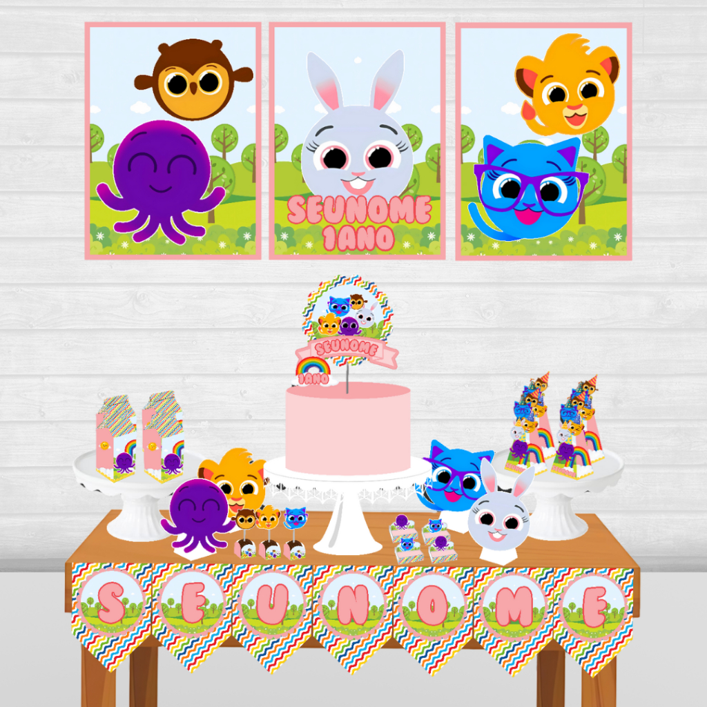 Kit Festa só um bolinho Bolofofo Menina personalizado/mesversário aniversário/ Lembrançinha 80 itens