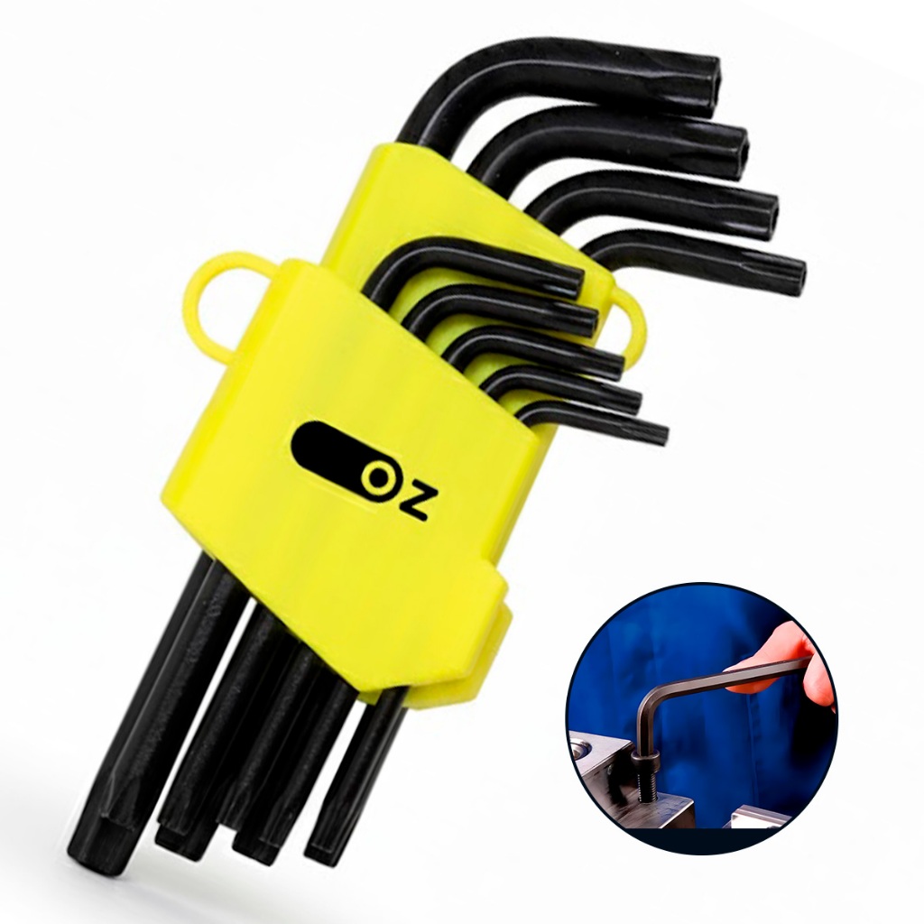Jogo De Chave Torx Curto Em Formato L T10 A T50 Profissional KCA300 em Oferta na Shopee