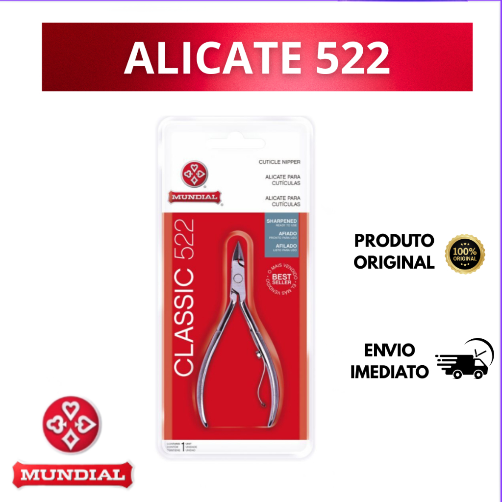 Alicate para cutículas classic 522 Mundial Afiado em Oferta na Shopee