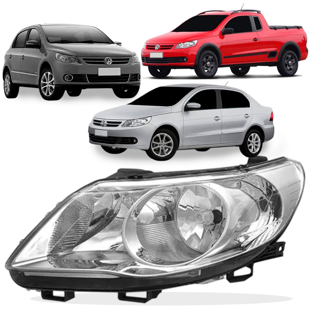 Farol Gol Saveiro Voyage G5 2009 2010 2011 2012 Foco Duplo Cromado em Oferta na Shopee