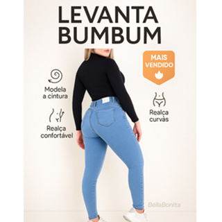 Calça Jeans Feminina Skinny Cintura Alta Levanta Bumbum Lycra Premium Confortável e Modeladora em Oferta na Shopee