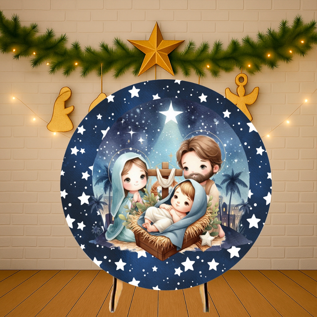 Painel Redondo Festa Veste Facil C/ Elástico 50cm Natal