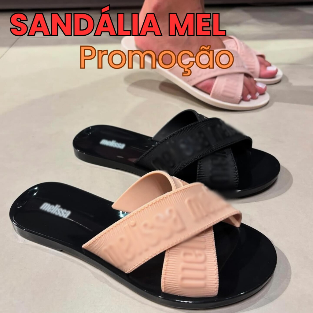 Sandália Feminina Mel M Lover Slide Confortável e Moderna Pronta Entrega em Oferta na Shopee