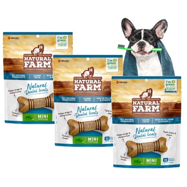 Petisco NATURAL FARM MINI Dental 85g Higiene Bucal Mau Hálito e prevenção de tártaro em Oferta na Shopee