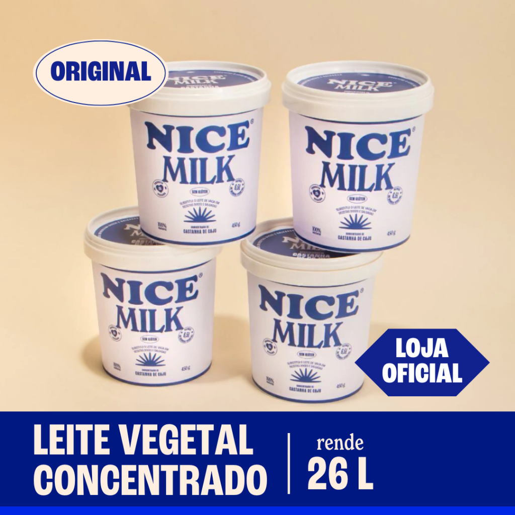 PACK 4un. - NICE® Milk Castanha 26L - Leite Vegetal Concentrado