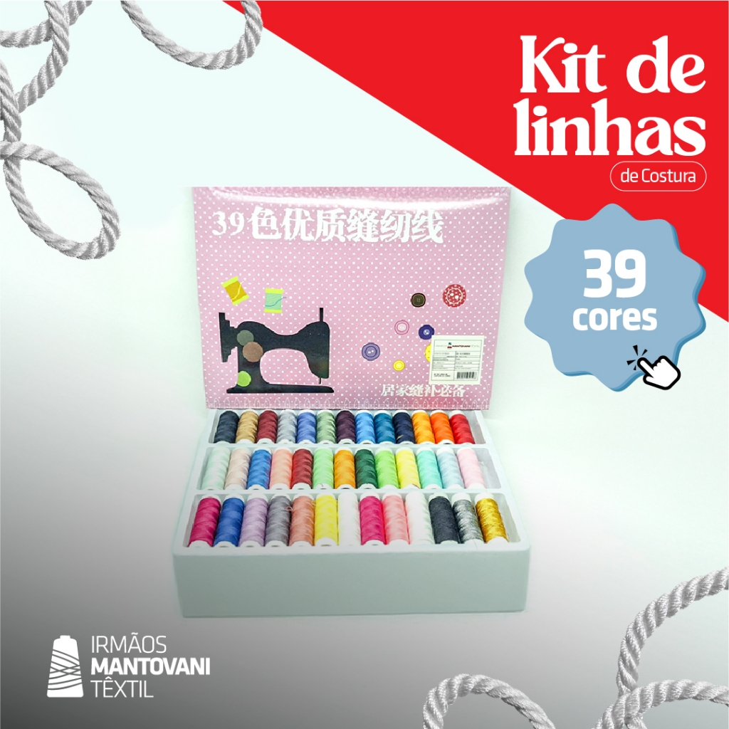Kit Linhas de Costura 39 Cores – Coloridas | Reparos, Artesanato, Costura Criativa em Oferta na Shopee