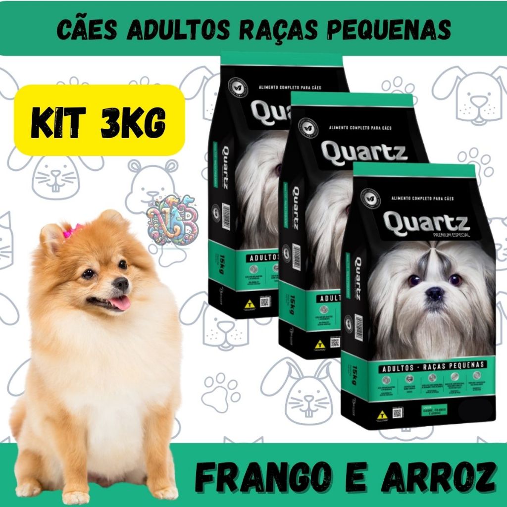 Quartz Ração Premium Especial Cães Raças Pequenas 3kg