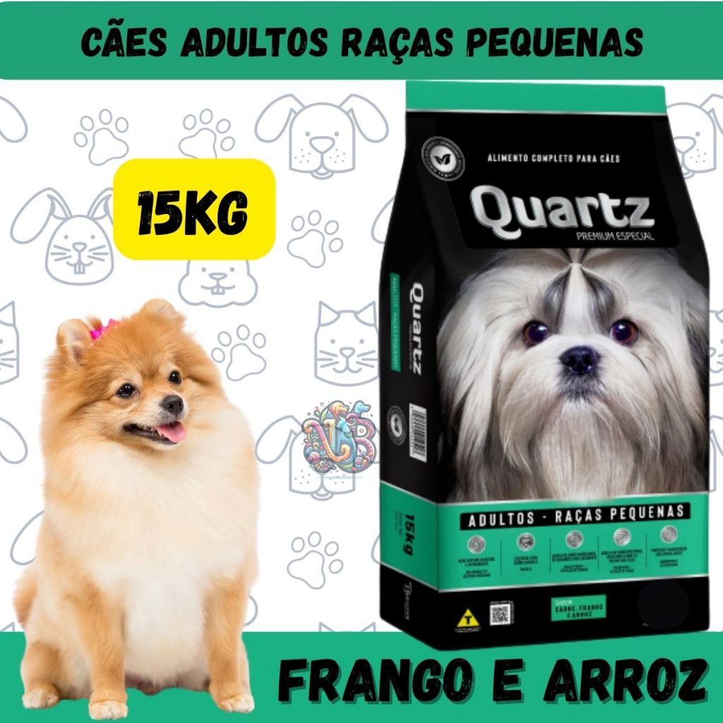 Quartz Ração Premium Especial Cães Raças Pequenas Carne Frango e Arroz 15Kg