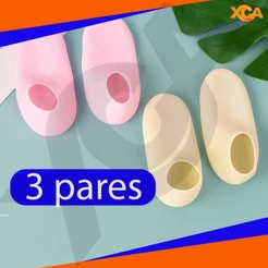 Meias de Silicone para Calcanhar Hidratante Gel Anti-Rachaduras Removedor de Pele Morta