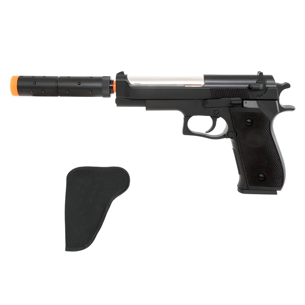 Pistola AirSoft Spring Beretta M22 6mm Preta - Double Eagle + Coldre em Oferta na Shopee