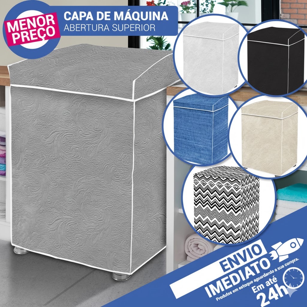 Capa Maquina de Lavar Tampa e Saia Brastemp Electrolux Consul Todos os Tamanhos | Envio Imediato