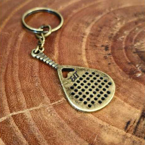 Chaveiro Raquete Beach Tennis/Padel/Frescobol Ouro Envelhecido