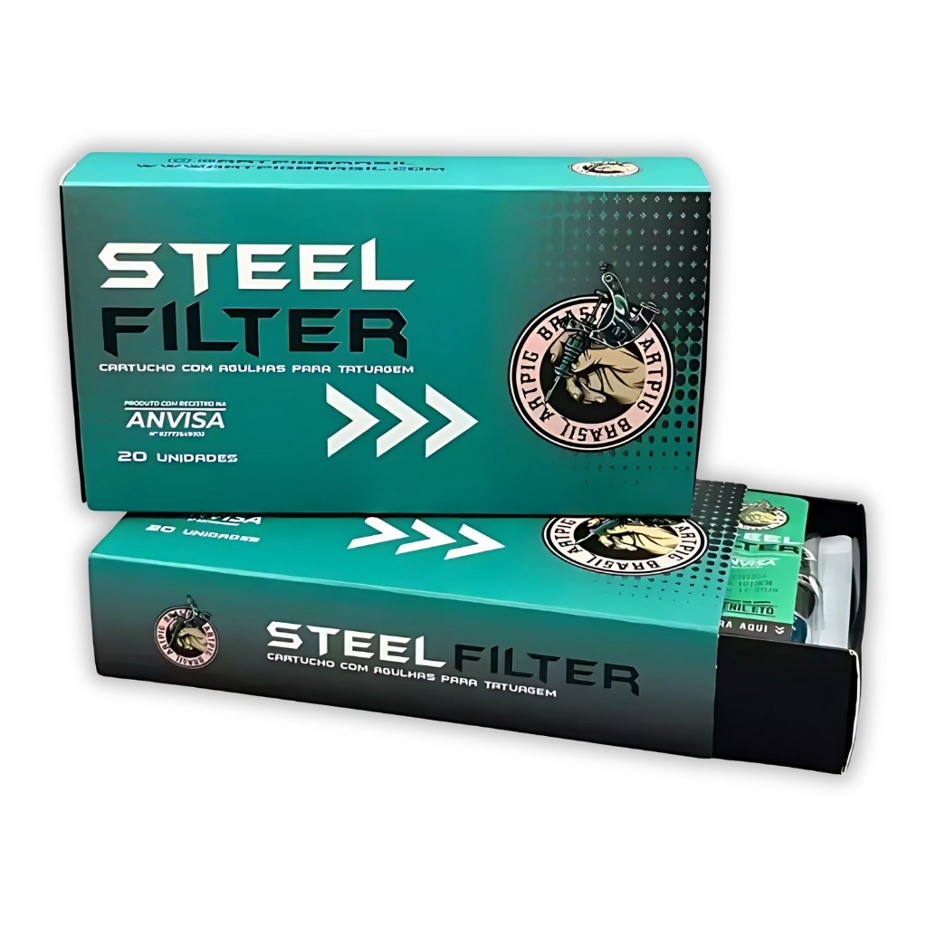 Cartucho Artpig Steel Filter com ponta diamond e membrana elástica de alta resistência 5 Unidades
