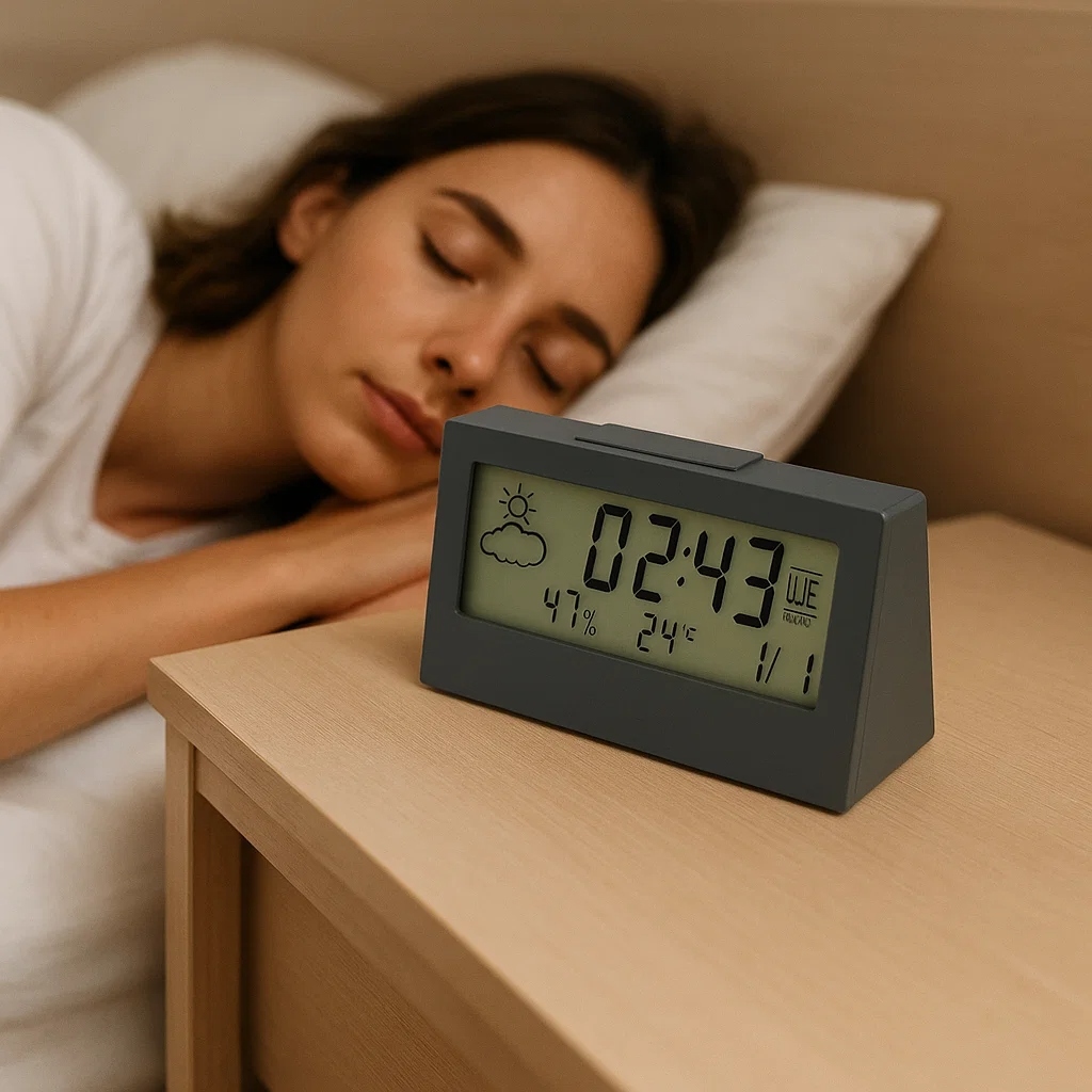 Relógio Despertador Digital de Mesa Led Display Alarme Moderno Relógio de Cabeceira Despertador
