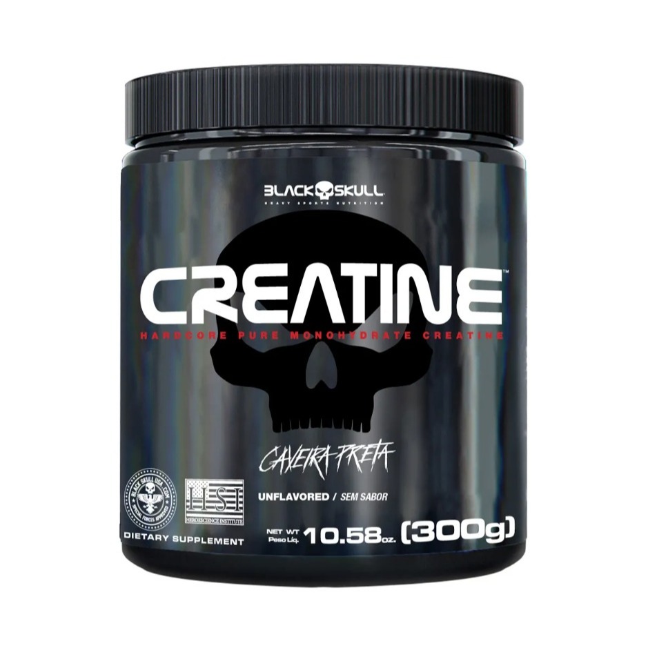 Creatina Black Skull 300g Monohidratada 100% Pura