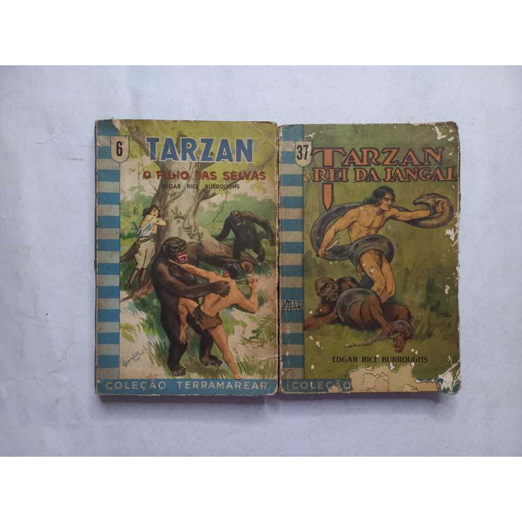 Lote Tarzan Colecao Terramarear 6 e 37 Editora Nacional 1958 Usada